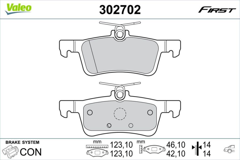 Jeu de 4 plaquettes de frein VALEO ref. 302702